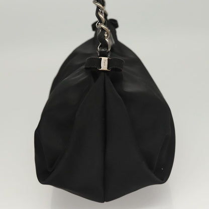 Salvatore Ferragamo Vala Shoulder Bag Nylon, BLACK, NYLON, Shoulder bag