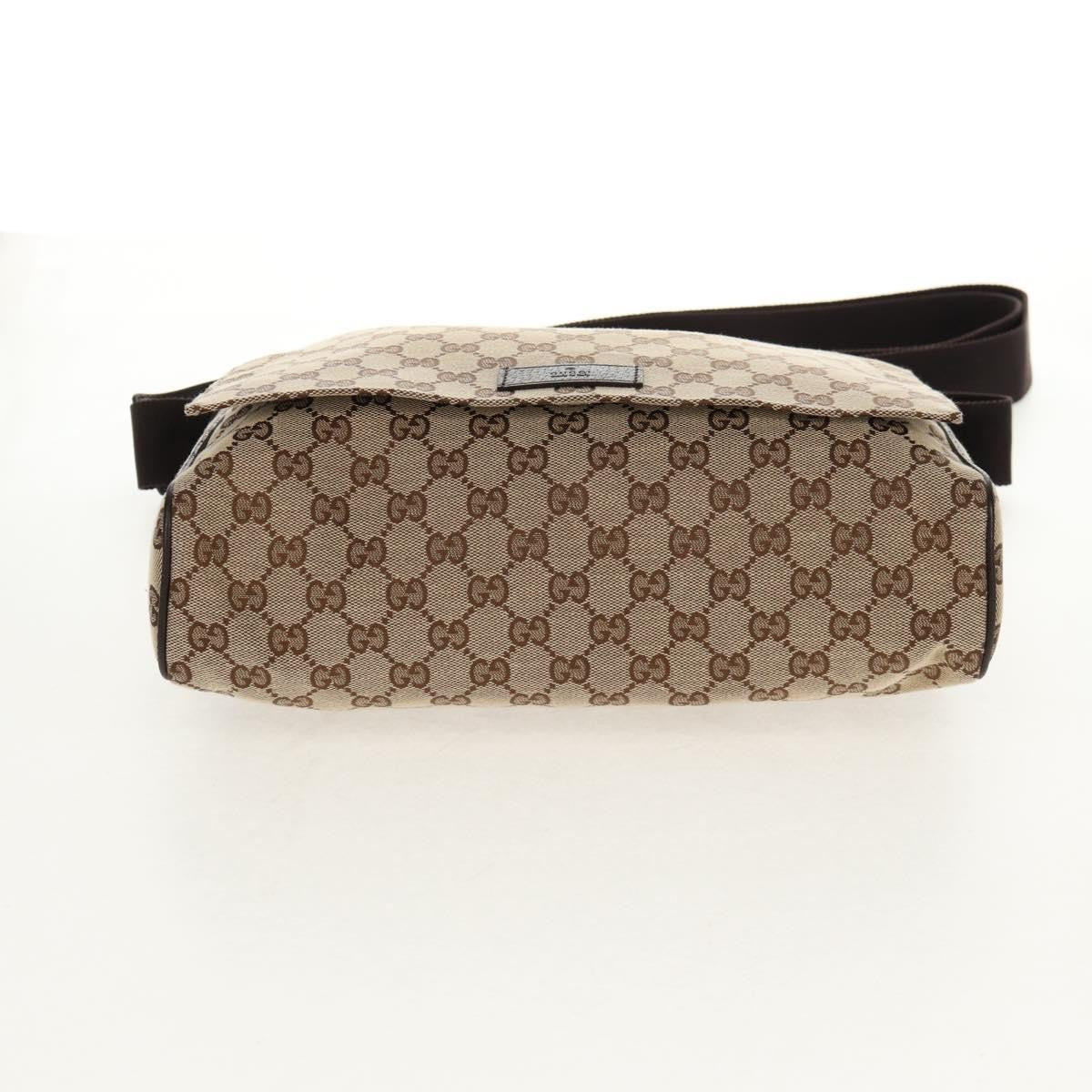 Gucci Flap Messenger GG Canvas, BEIGE, CANVAS, Shoulder bag