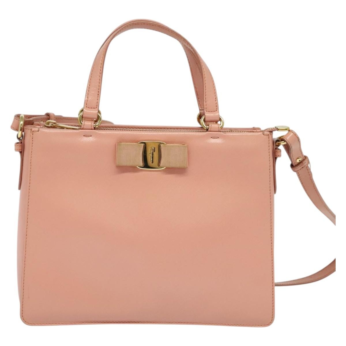 Salvatore Ferragamo Vala Shoulder Bag Leather, PINK, LEATHER, Shoulder bag