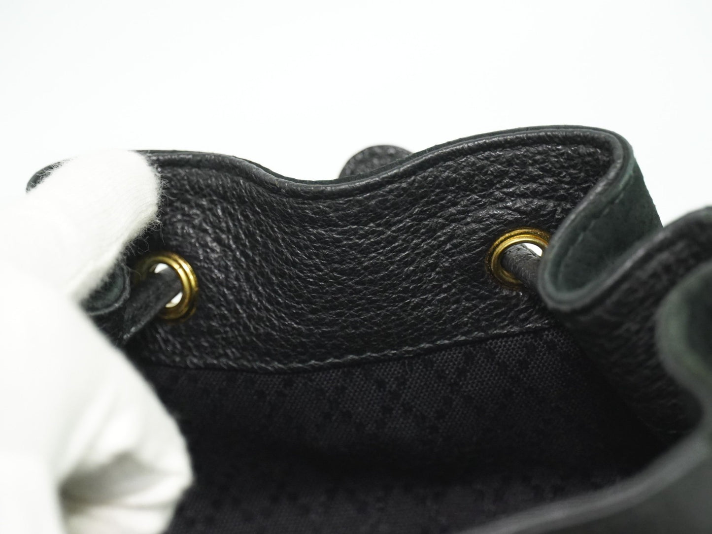 Gucci Vintage Bamboo Backpack Suede, BLACK, SUEDE, Backpack