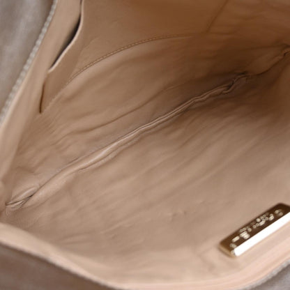 Chanel Luxe Ligne Zipped Tote Leather, GOLD, LEATHER, Tote bag