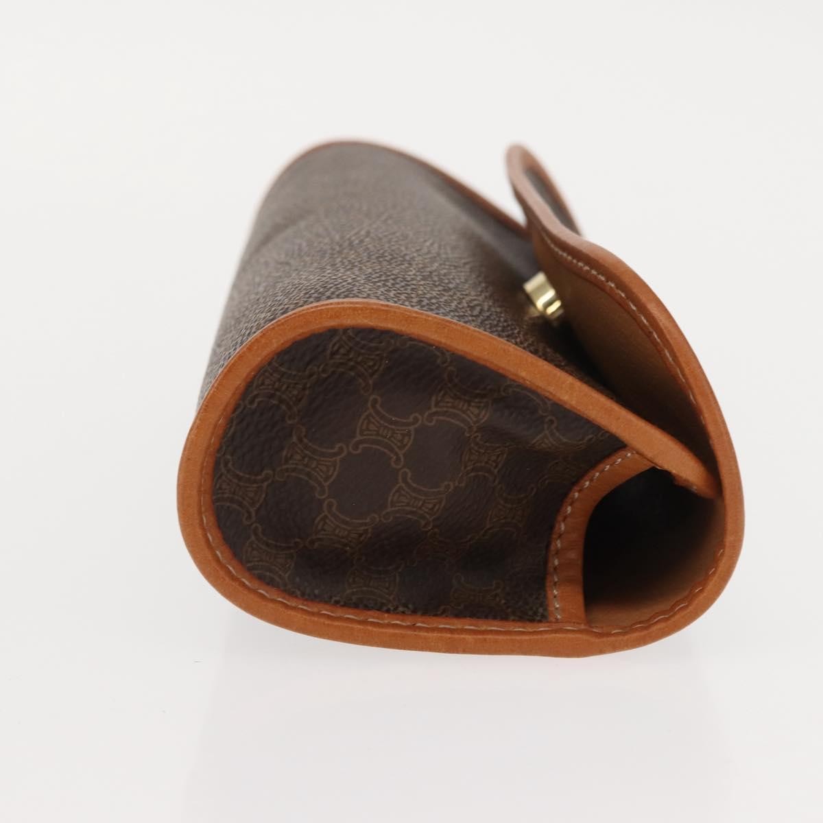 Celine Macadam Pochette Canvas and Leather, BROWN, CANVAS, Clutche & pouche