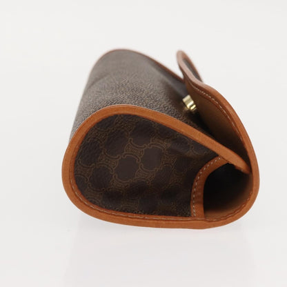 Celine Macadam Pochette Canvas and Leather, BROWN, CANVAS, Clutche & pouche
