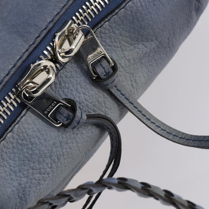 Gucci Bamboo Bar Shoulder Bag Leather, BLUE, LEATHER, Shoulder bag