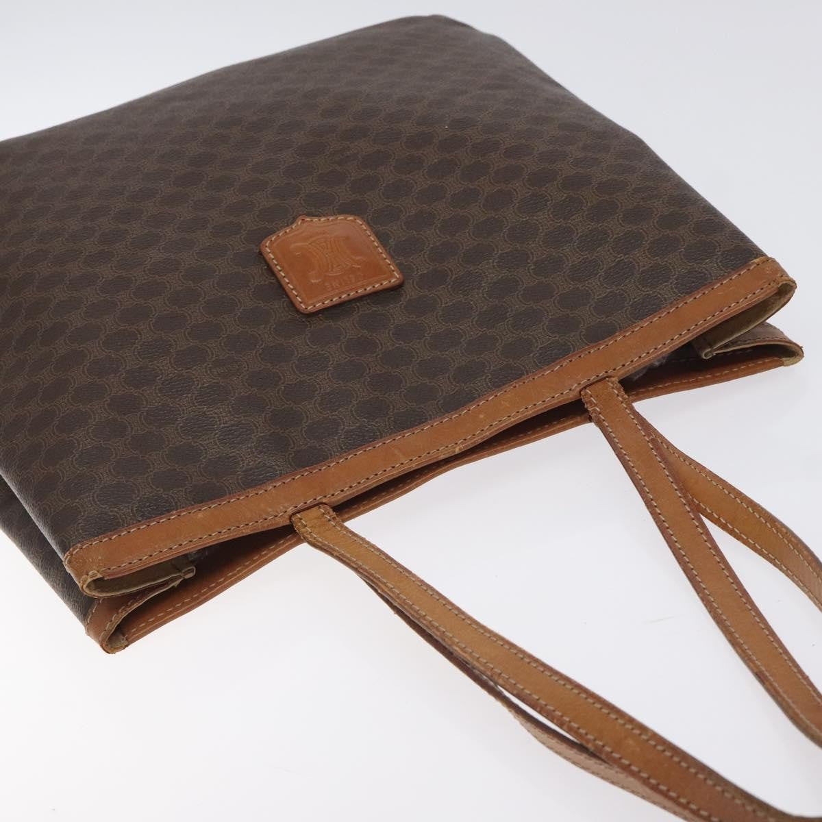 Celine Vintage Macadam Tote bag Canvas and Leather, BROWN, CANVAS, Tote bag