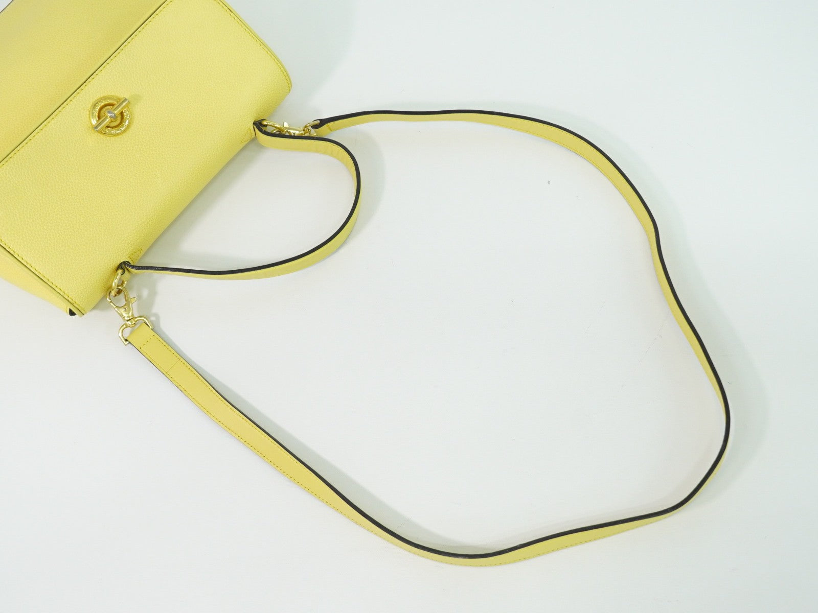 Celine Vintage Shoulder Bag Leather, YELLOW, LEATHER, Shoulder bag