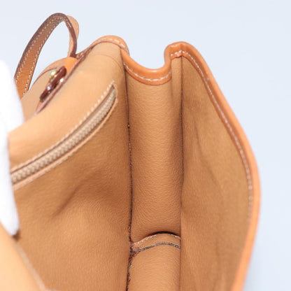 Celine Vintage Macadam Circle Logo Shoulder Bag Canvas and Leather, Brown, Canvas, Shoulder Bag