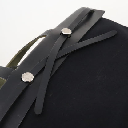 Hermes Herbag Cabas Toile and Leather, Black, Canvas, Tote Bag