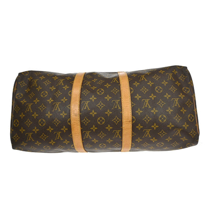 Louis Vuitton Keepall Bag Monogram Canvas, BROWN, CANVAS, Travel bag