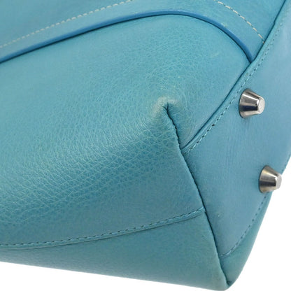Christian Dior Vintage Tote Leather, TURQUOISE, LEATHER, Tote bag