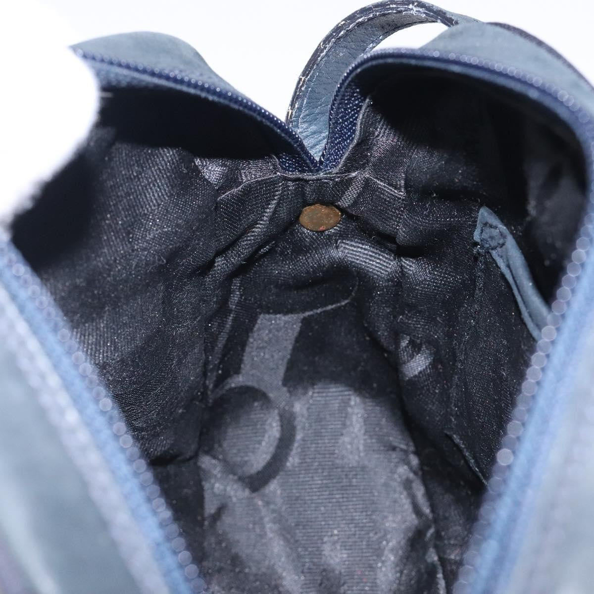 Salvatore Ferragamo Vala Shoulder Bag Suede, NAVY, SUEDE, Shoulder bag