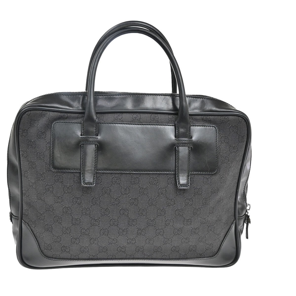 Gucci Vintage Web Briefcase GG Coated Canvas, BLACK, CANVAS, Briefcase