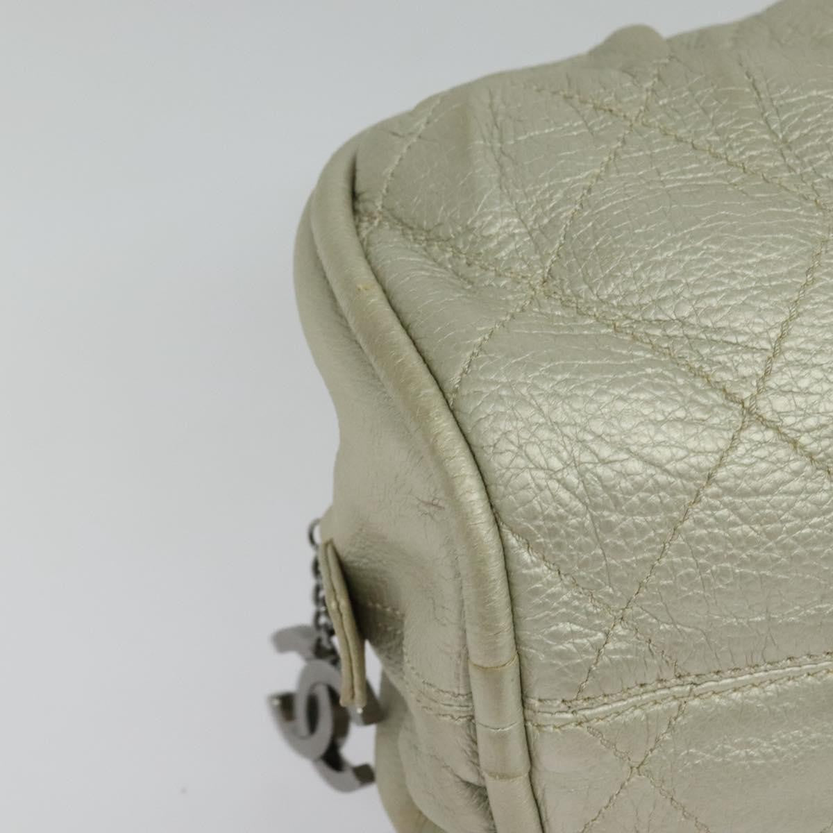 Chanel Le Marais Bowler Bag Quilted Leather, SILVER, LEATHER, Handbag