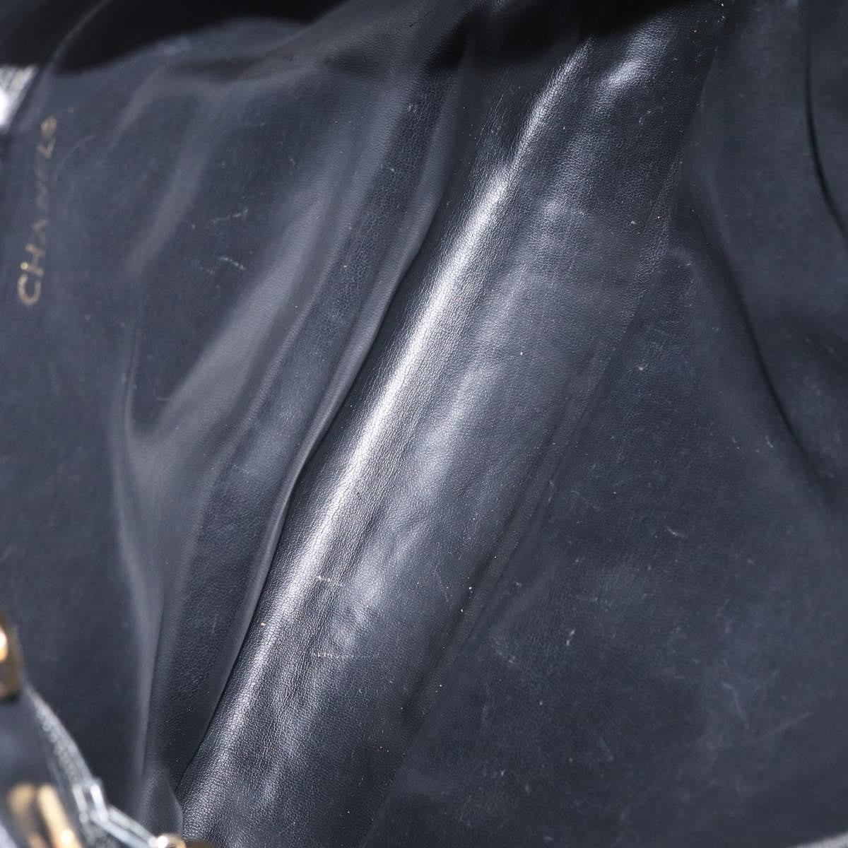 Chanel Chain Tote Leather, Black, Leather, Handbag