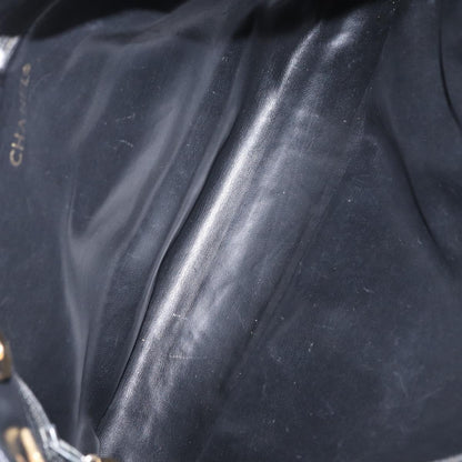 Chanel Chain Tote Leather, Black, Leather, Handbag