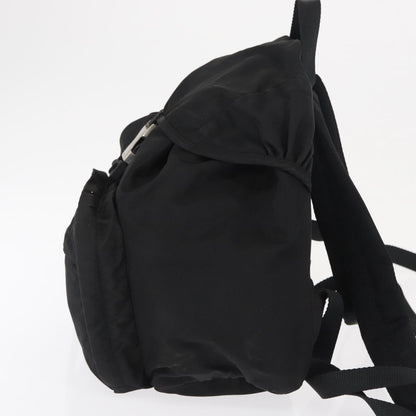 Prada Single Buckle Pocket Backpack Tessuto, BLACK, NYLON, Backpack