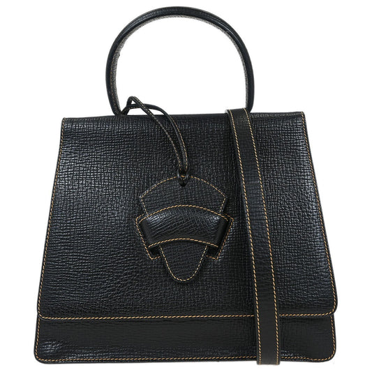 Loewe Barcelona Shoulder Bag Leather, BLACK, LEATHER, Handbag