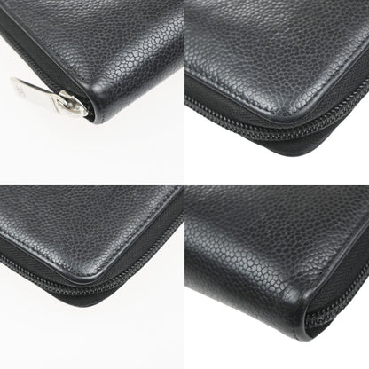 Chanel CC Zip Around Wallet Leather, Black, Leather, Wallet
