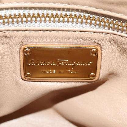 Salvatore Ferragamo Sofia Satchel Raffia with Leather, BEIGE, WOOD, Handbag