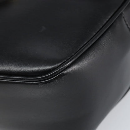 Celine Circle Logo Shoulder Bag Leather, Black, Leather, Shoulder Bag