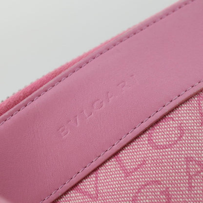 Bvlgari Logomania Shoulder Bag Canvas with Leather, Pink, Canvas, Shoulder Bag