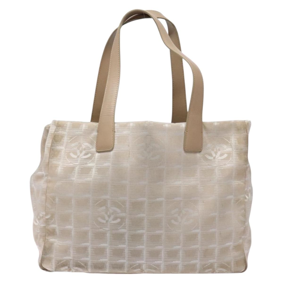 Chanel Travel Line Tote Nylon, BEIGE, NYLON, Tote bag