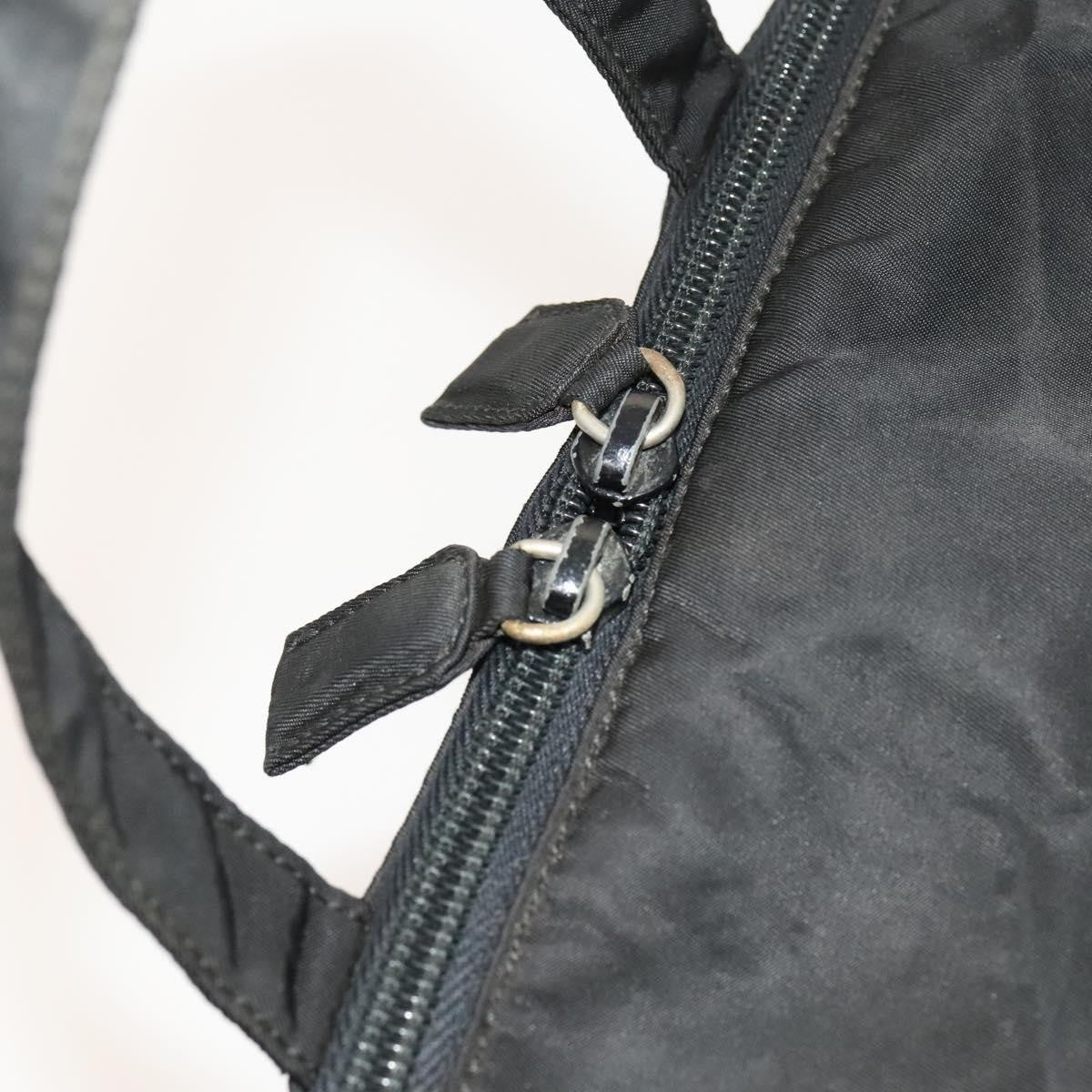 Prada Vintage Zip Handbag Tessuto, BLACK, NYLON, Handbag