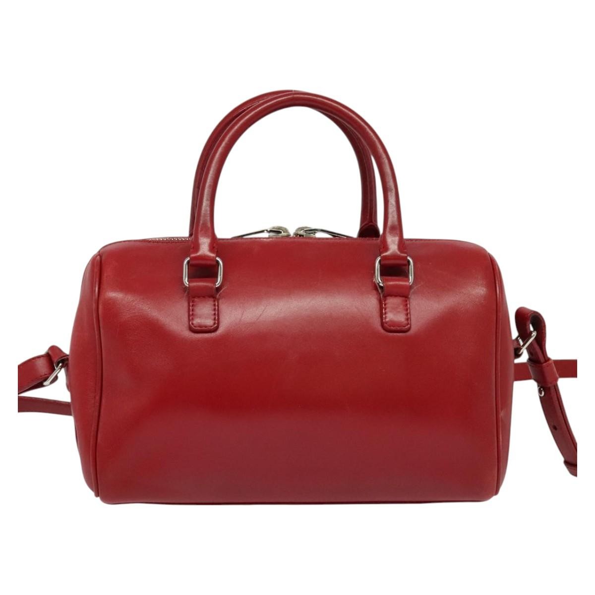 Saint Laurent Classic Baby Duffle Bag Leather, RED, LEATHER, Travel bag