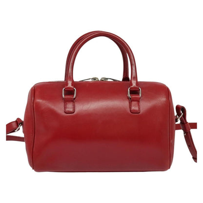 Saint Laurent Classic Baby Duffle Bag Leather, RED, LEATHER, Travel bag