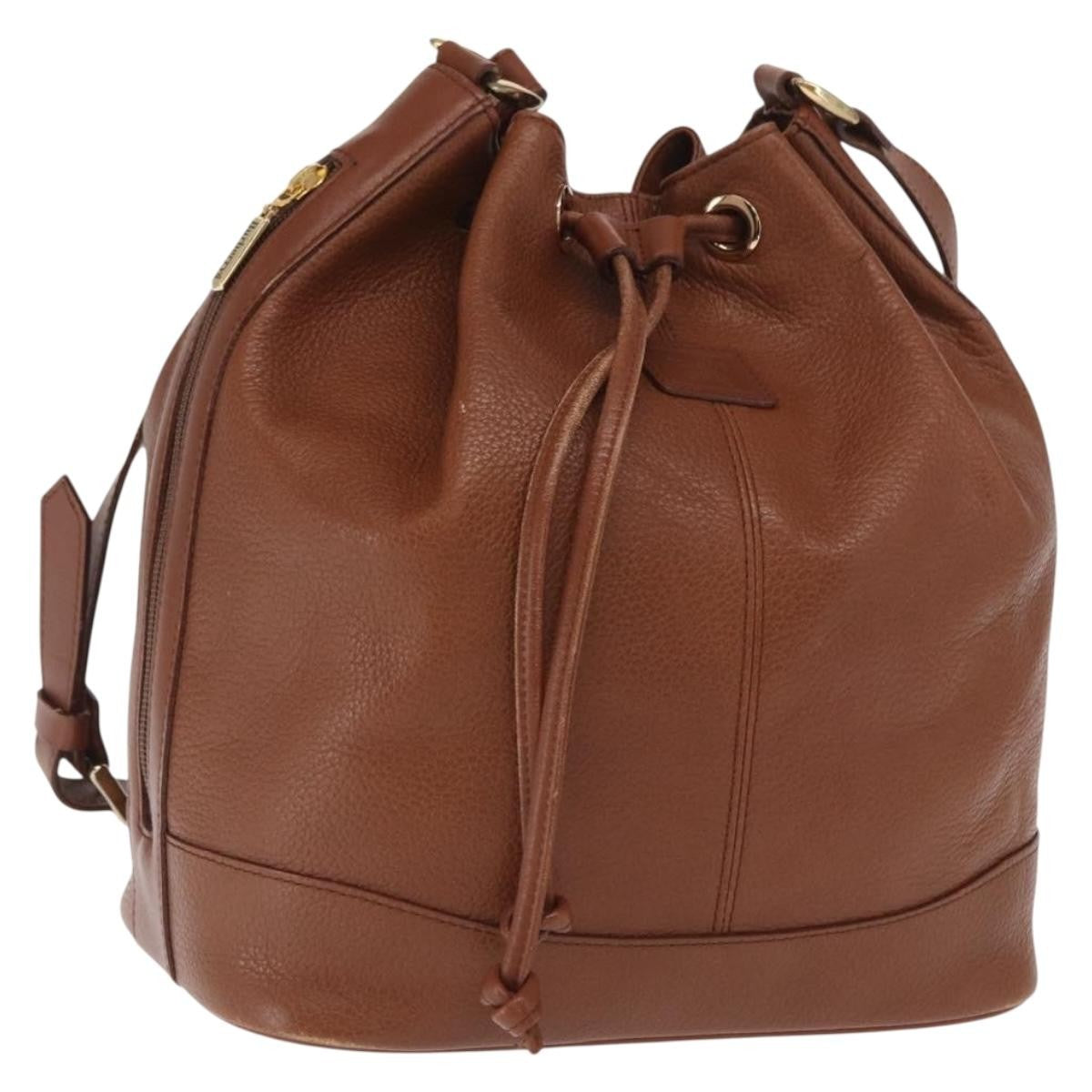 Burberry Vintage Shoulder Bag Leather, BROWN, LEATHER, Shoulder bag