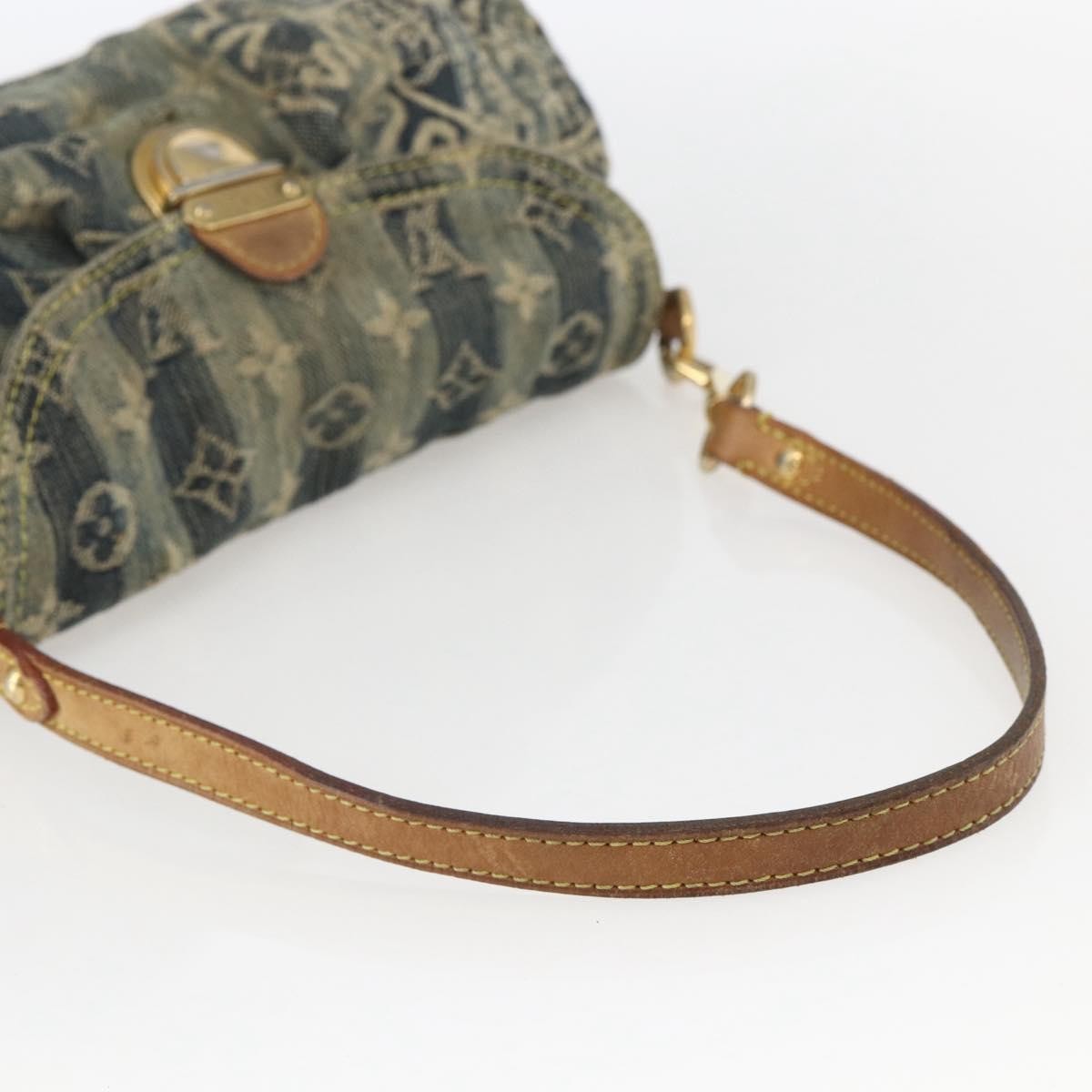 Louis Vuitton Pleaty Raye Handbag Striped Monogram Denim, BLUE, DENIM_JEANS, Shoulder bag
