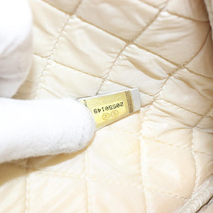 Chanel O Case Clutch Quilted Perforated Lambskin, SILVER, LEATHER, Clutche & pouche
