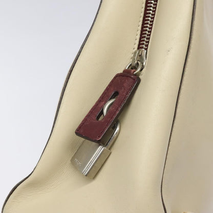 Prada Vintage Shoulder Bag Leather, BEIGE, LEATHER, Shoulder bag
