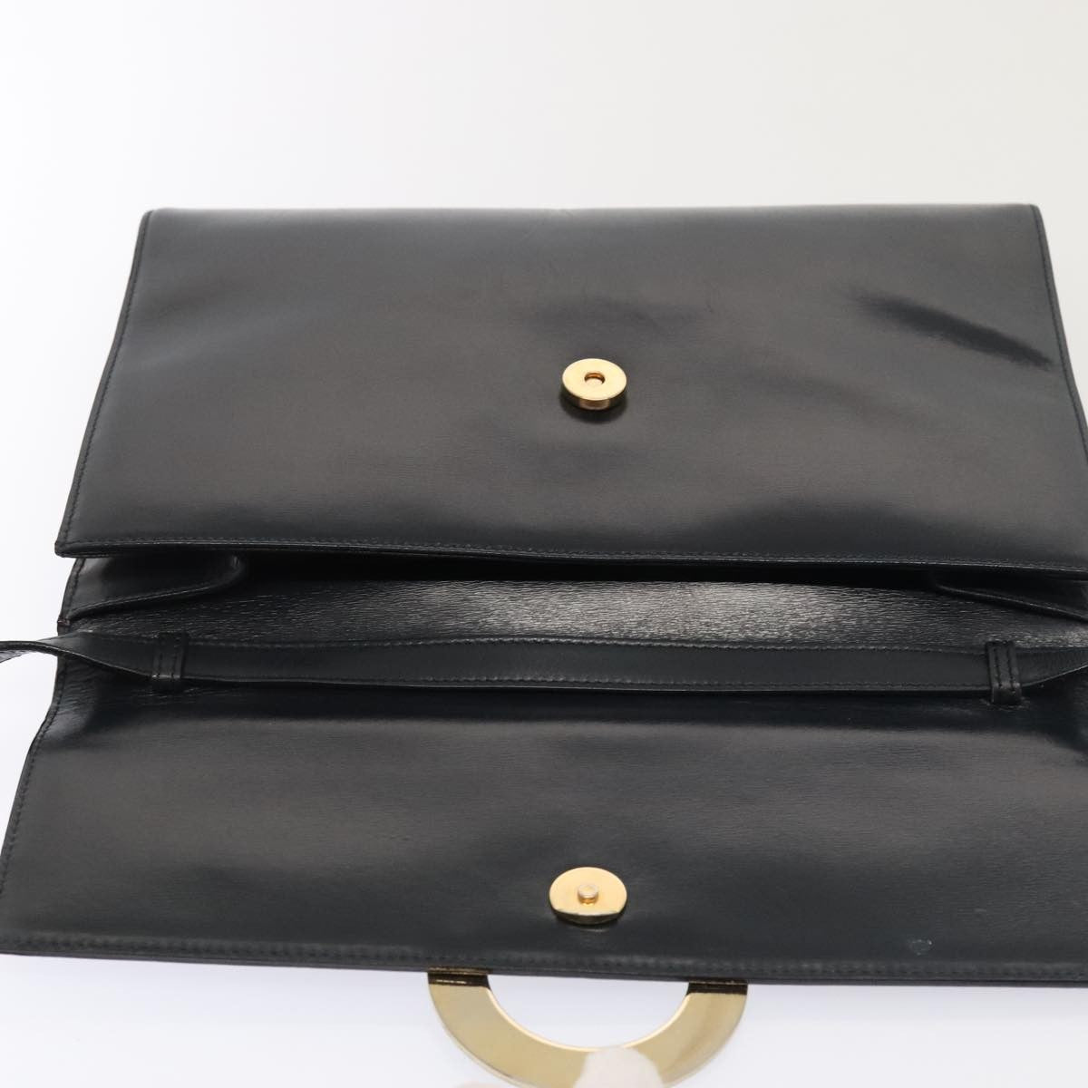 Celine Vintage Circle Logo Crossbody Bag Leather, NAVY, LEATHER, Crossbody bag