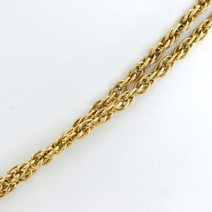 Chanel Vintage Double CC Pendant Necklace Metal, GOLD, GOLD_PLATED, Necklace