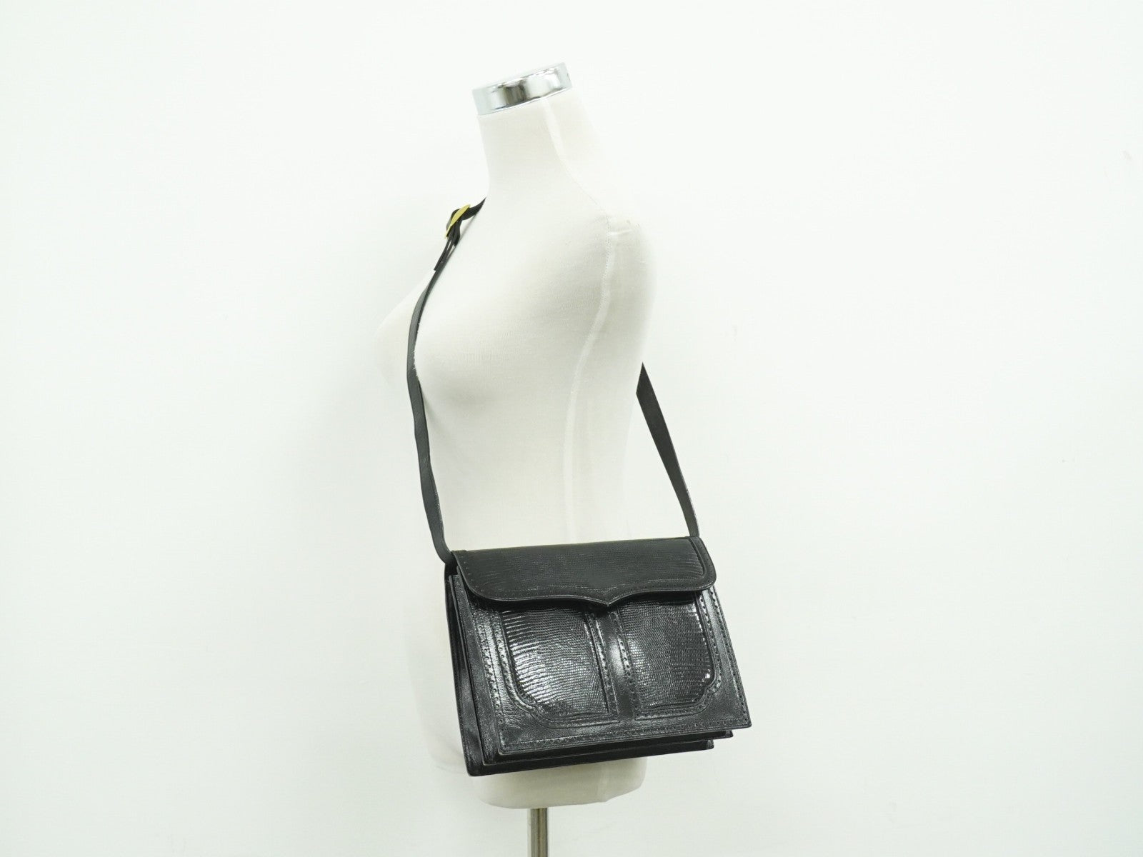 Saint Laurent Vintage Shoulder Bag Leather, BLACK, LEATHER, Shoulder bag