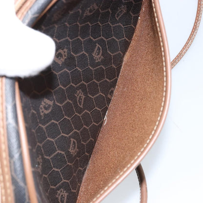 Christian Dior Vintage Honeycomb Shoulder Bag Canvas and Leather, BLACK, CANVAS, Shoulder bag
