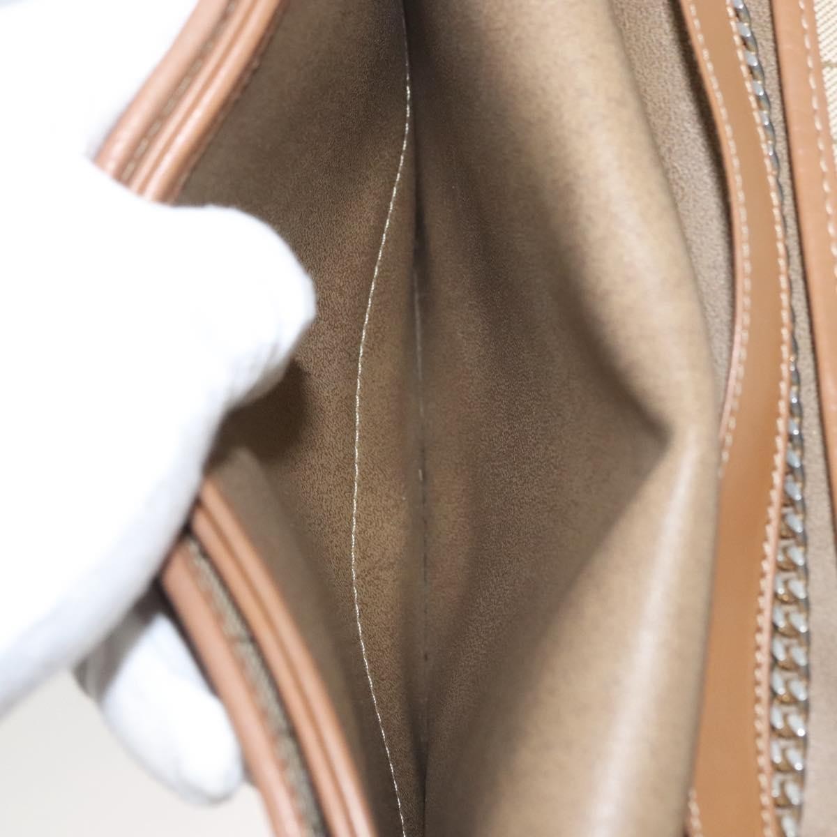 Christian Dior Vintage Honeycomb chain Canvas, BEIGE, CANVAS, Handbag