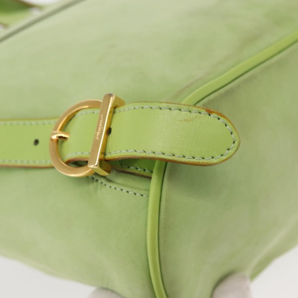 Salvatore Ferragamo Gancini Backpack Suede, GREEN, SUEDE, Backpack