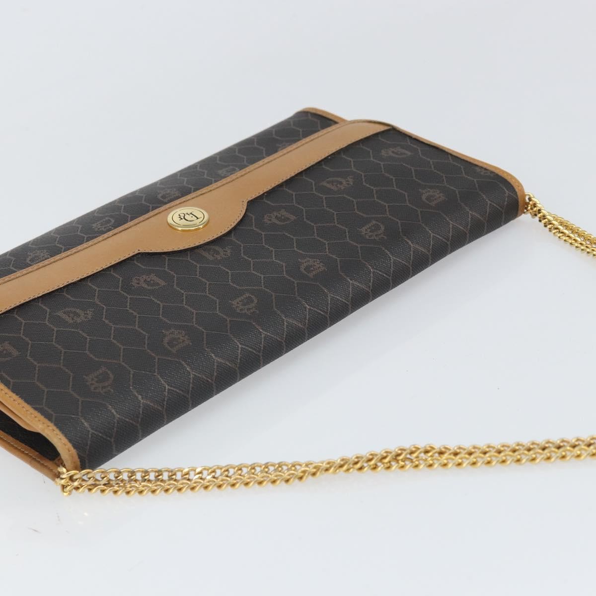 Christian Dior Vintage Honeycomb chain Canvas, BLACK, CANVAS, Shoulder bag