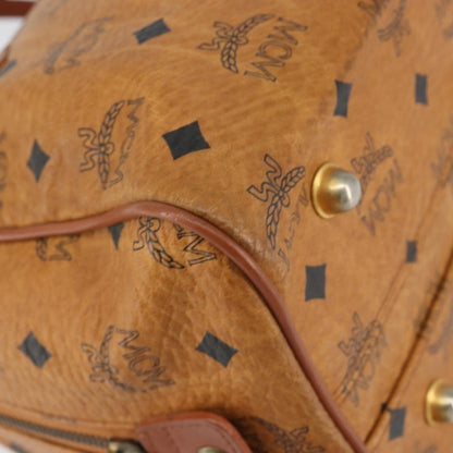 MCM Visetos Handbag Canvas and Leather, BROWN, CANVAS, Handbag