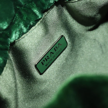 Prada Beads Pouch Velvet, GREEN, VELVET, Clutche & pouche