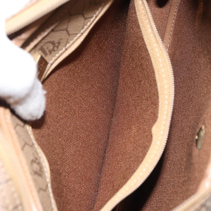 Christian Dior Vintage Honeycomb Shoulder Bag Canvas and Leather, BEIGE, CANVAS, Shoulder bag