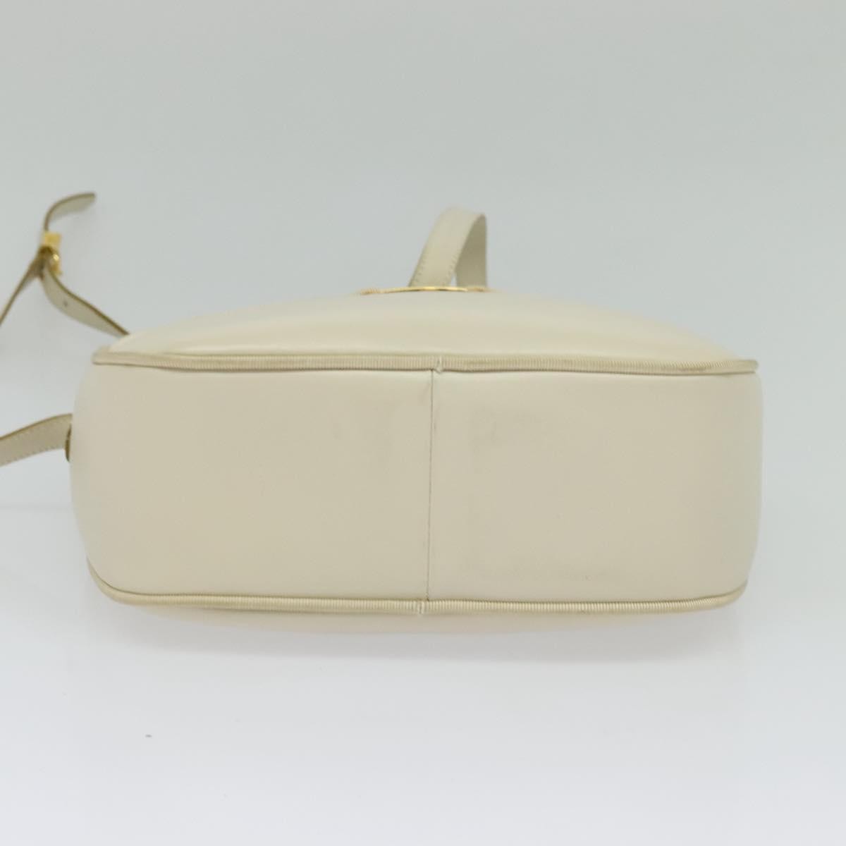 Salvatore Ferragamo Vala Shoulder Bag Leather, WHITE, LEATHER, Shoulder bag