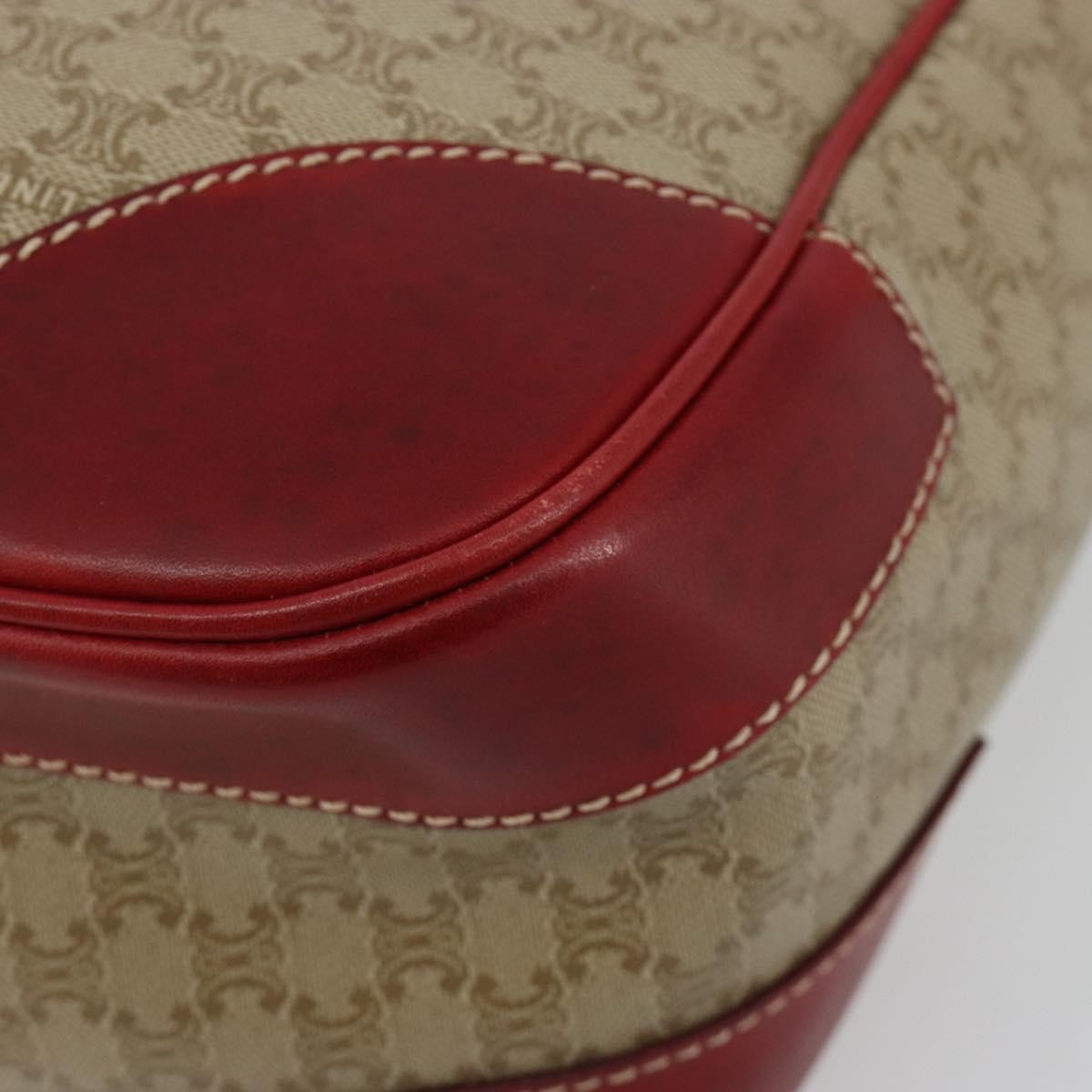 Celine Macadam Shoulder Bag PVC Leather, Beige, Canvas, Shoulder Bag