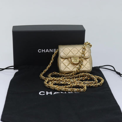 Chanel Vintage Square CC Flap Bag Quilted Leather, Gold, Leather, Shoulder Bag