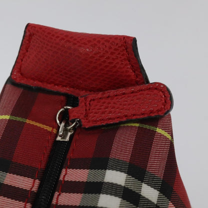 Burberry Nova Check Handbag Leather and Nylon, Red, Nylon, Handbag
