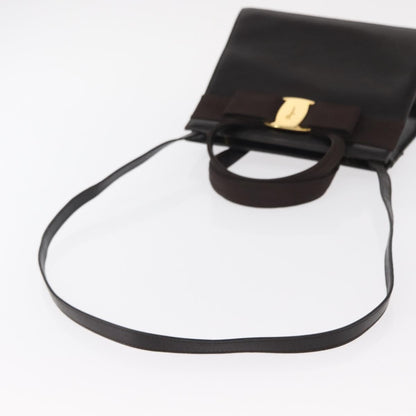 Salvatore Ferragamo Convertible Vara Bow Tote Leather, BROWN, LEATHER, Handbag