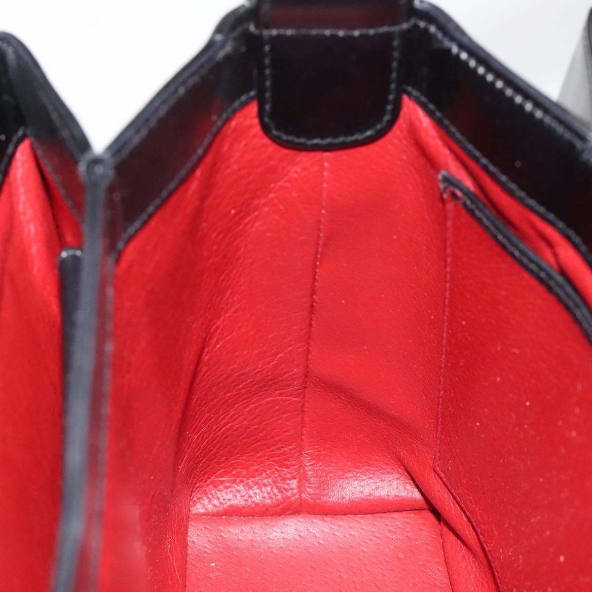 Gucci Vintage Convertible Box Crossbody Bag Leather, BLACK, LEATHER, Handbag