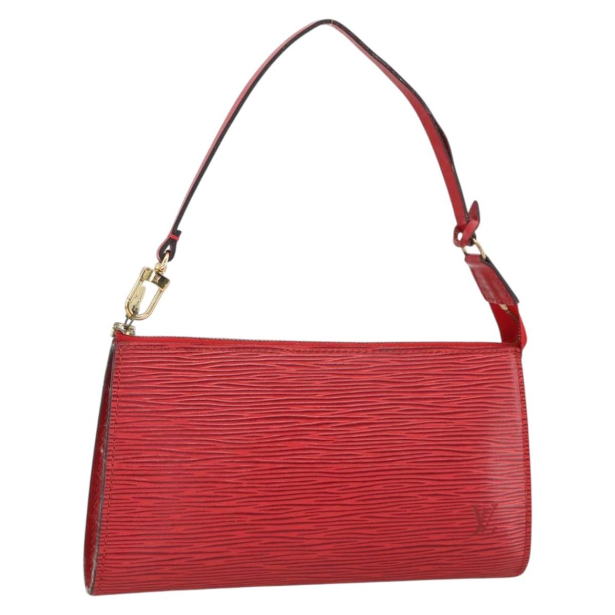 Louis Vuitton Pochette Accessoires Epi Leather, RED, LEATHER, Clutche & pouche
